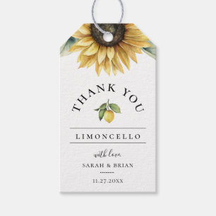 Limoncello Sunflower Favour Thank You Gift Tag