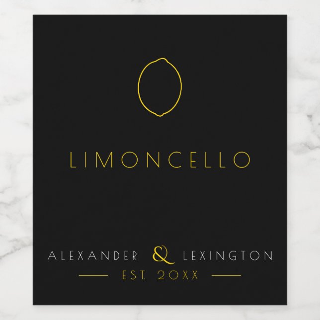 Limoncello Wedding Guest Favour Bottle Label | (Single Label)
