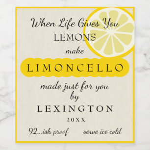 Limoncello When Life Gives You Lemons Homemade Wine Label
