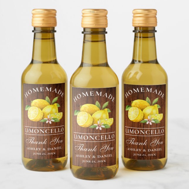 Limoncello Wood Merci Mini Étiquettes bouteille (Bouteilles)