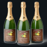 Limoncello Wood Merry Christmas Bottle Label<br><div class="desc">Elegant Watercolor Lemon Greenery Holiday Red Bow Homemade Limoncello Merry Christmas Bottle Labels - Rustic Wood Print</div>