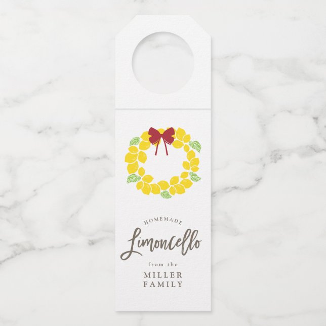 Limoncello wreath bottle tag (Front)