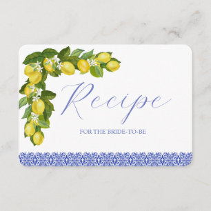 Limone I Italian Lemon & Blue Tile Recipe Enclosure Card