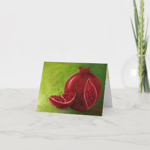 Limor's Pomegranate on Green Note Card