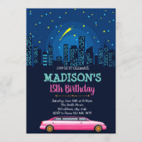 Limousine birthday party invitation