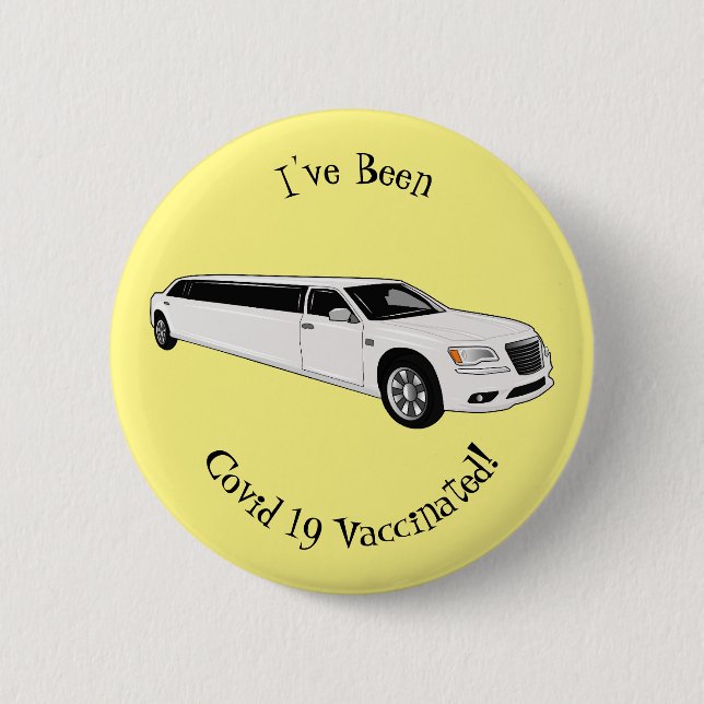 Limousine cartoon illustration 2 inch round button (Front)