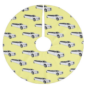 Limousine cartoon illustration brushed polyester tree skirt