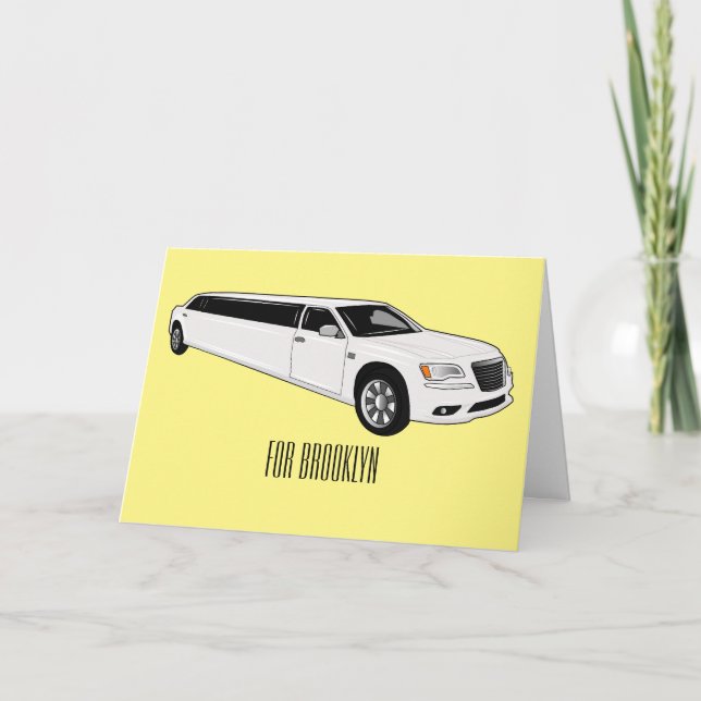 Limousine cartoon illustration card (Front)