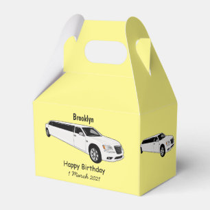 Limousine cartoon illustration favor box