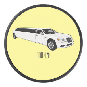 Limousine cartoon illustration hockey puck