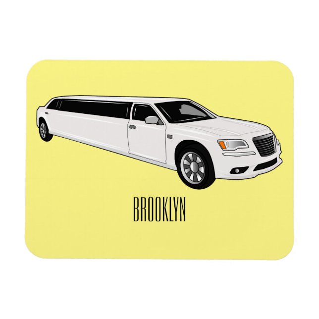 Limousine cartoon illustration magnet (Horizontal)