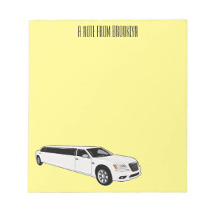 Limousine cartoon illustration notepad