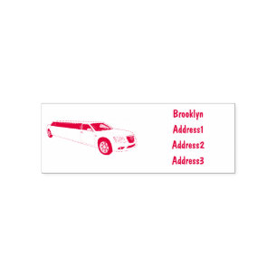 Limousine cartoon illustration self-inking stamp