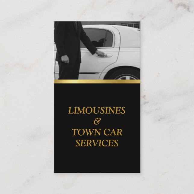 Limousine, Limo, Carte De Ville, Service De Conduc (Devant)