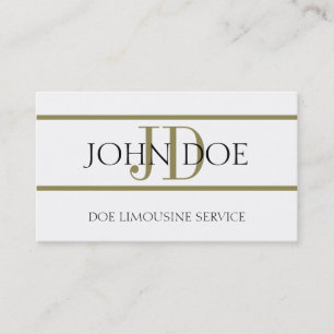 Limousine Service White/Gold Stripe Business Card