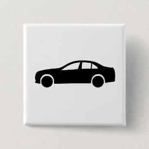 Limousine Silhouette 2 Inch Square Button