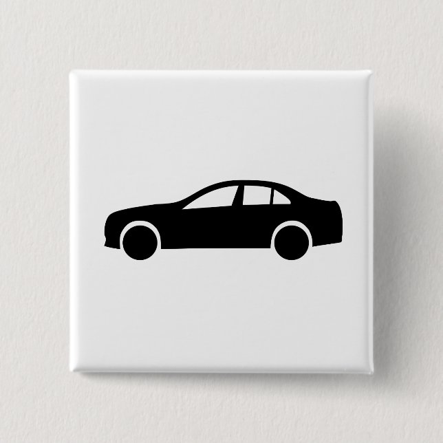 Limousine Silhouette 2 Inch Square Button (Front)