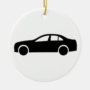 Limousine Silhouette Ceramic Ornament