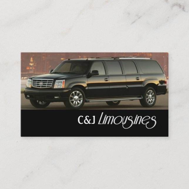 Limousines, Limo Services, Driver Business Card (Front)