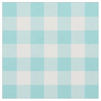 Limpet Shell Aqua & White Gingham Check Fabric