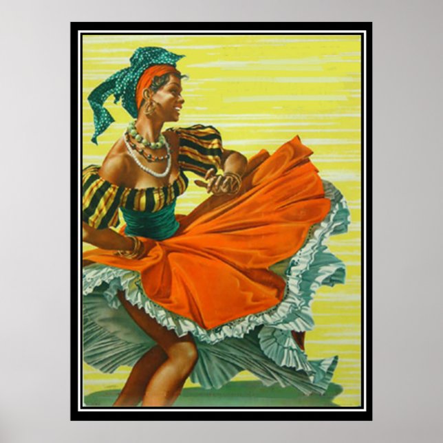 L'imprimé poster vintage des Caraïbes (Devant)