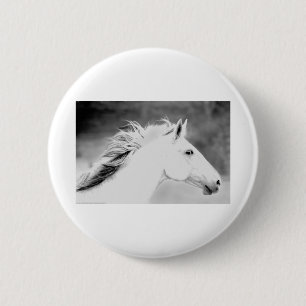 LIN26BW Mane in the Wind.tif 2 Inch Round Button