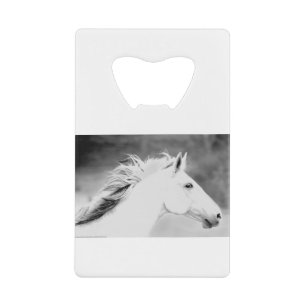 LIN26BW Mane in the Wind.tif Credit Card Bottle Opener