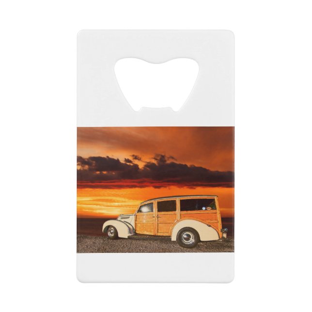 LIN56 Tan Woody.tif Credit Card Bottle Opener (Front)