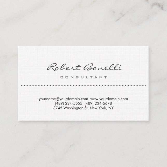 Lin Plain Simple Script Consultant Carte de visite (Devant)