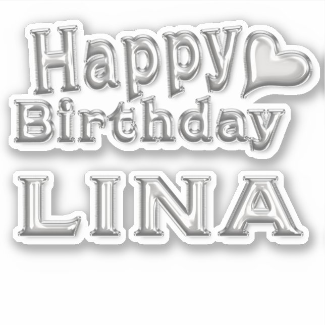 Lina Happy Birthday Autocollants (Devant)