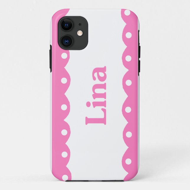 Lina Name Pink Lace Case-Mate iPhone Case (Back)