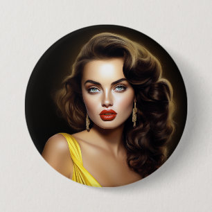 Lina - Super Model Latina! 3 Inch Round Button
