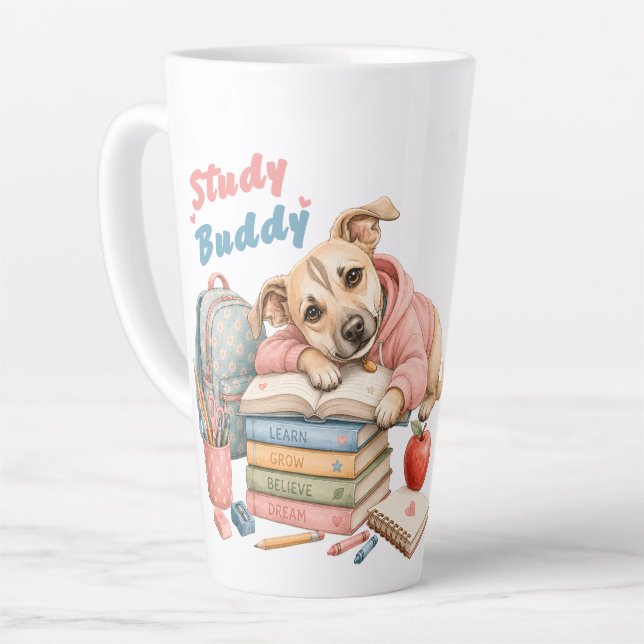 Lina's School Adventures Latte Mug (Left Angle)