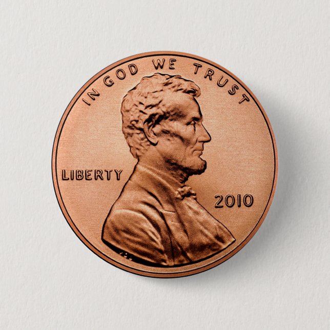 LINCOL PENNY 2 INCH ROUND BUTTON (Front)