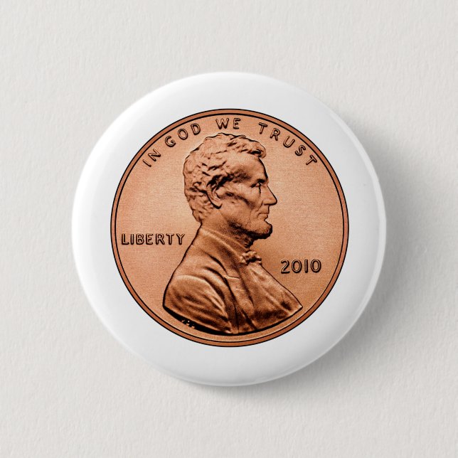 LINCOL PENNY 2 INCH ROUND BUTTON (Front)