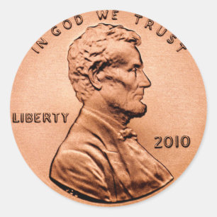 LINCOL PENNY CLASSIC ROUND STICKER