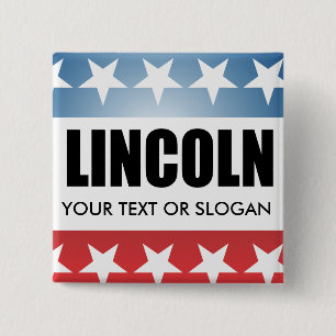 LINCOLN 2010 2 INCH SQUARE BUTTON