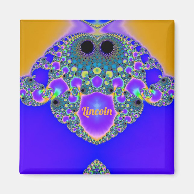 LINCOLN ~ Abstract Pattern ~ Blue Purple Yellow ~ Magnet (Front)