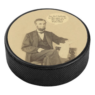 Lincoln Ages or Angels Historic Quote Hockey Puck