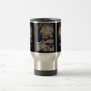 Lincoln and Fireworks Travel Mug
