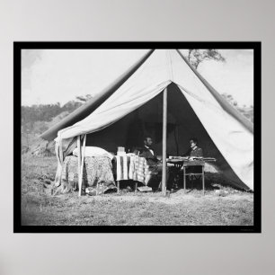 Lincoln and McClellan at Antietam 1862 Poster