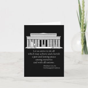 Lincoln Anti-war Peace Quote Lincoln Memorial Wash Card