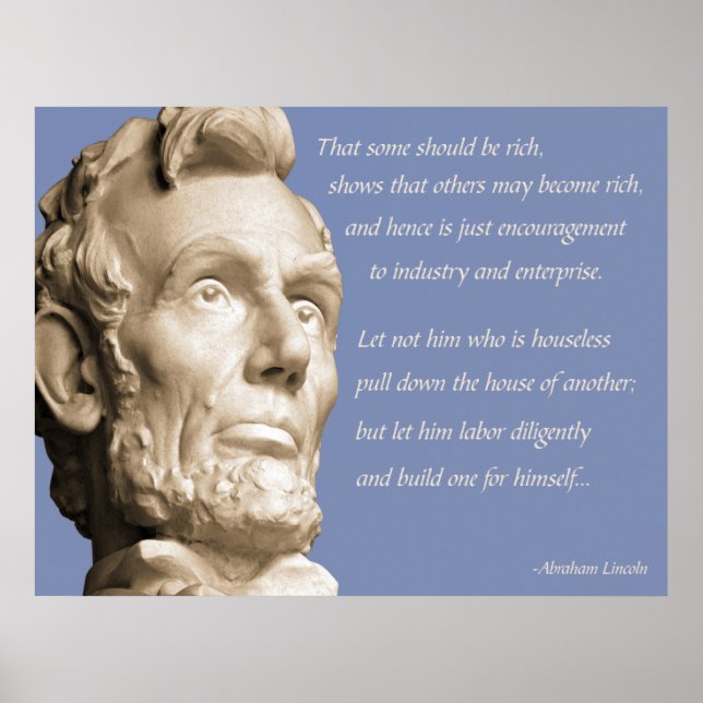 Lincoln Capitalism Quote Poster (Front)
