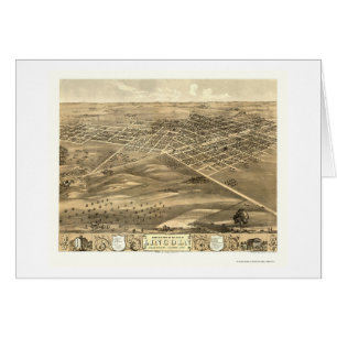 Lincoln, carte panoramique de l'IL - 1869