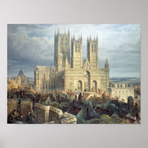 Lincoln Cathedral from the North West, c.1850 Poster