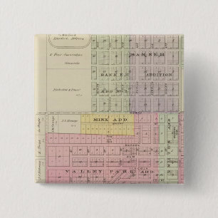 Lincoln Centre, Beverly, Nescatunca, Kansas 2 Inch Square Button