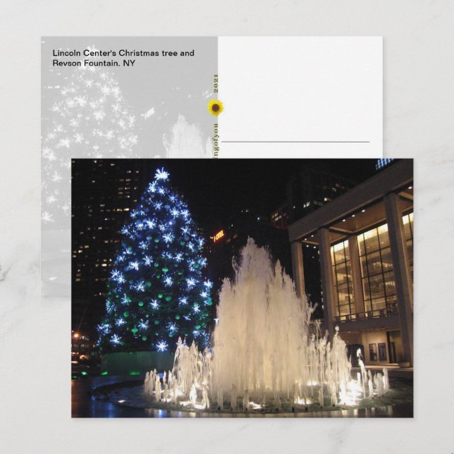 Lincoln Centre's Christmas Tree - postcard  (Front/Back)