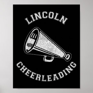 Lincoln Cheer Distressed Retro 90's Cheerleader  Poster