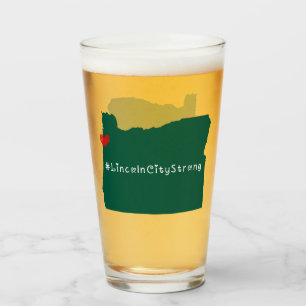 Lincoln City Strong Heart Green Glass