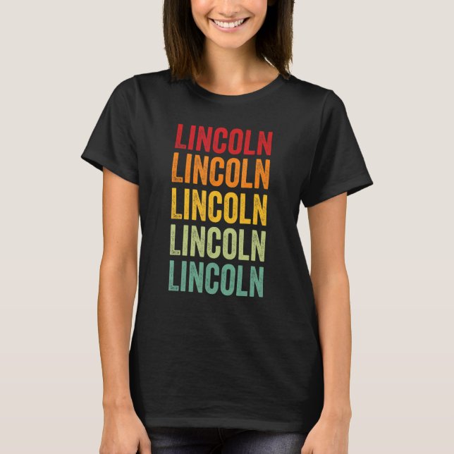 Lincoln County Oregon Rainbow Text Design T-Shirt (Front)